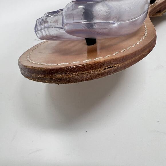 Trina Turk Rhinestone Leather Sandals Women's 8 Black Strap Beach Resortwear - Picture 4 of 11